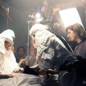 INVADER Second Unit Director and Creature Effects Supervisor Tony Gardner directs the alien autopsy sequence for the film Invader
