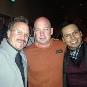 JD Garfield, Tom and Jeremiah Bitsui at the opening party at The Sundance Film Festival.