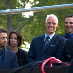 Brian Gary with Matt Frewer and Pierce Brosnan shooting the funeral scene from Bag of Bones