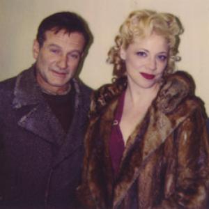 Kathleen Gati with Robin Williams on the set of 