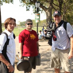 Wrapping an interview for Coached into Silence (2011). L to R: Director Christopher Gavagan, Sound Mixer Bret Scheinfeld, DP Yale Gurney