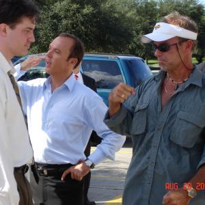 On the set of The Last Time with Brendan Fraser Michael Keaton