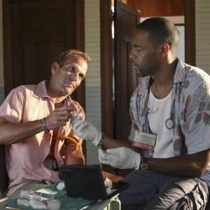 Still of Jason George and John Galindez in Off the Map 2011