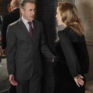 Still of Alan Cumming Melissa George and Eli Gold in The Good Wife 2009