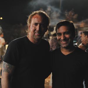 With Nic Cage on the set of DRIVE ANGRY