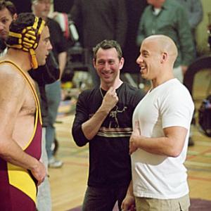 Brad Garrett (left), Adam Shankman (center), Vin Diesel (right).