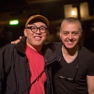 Saimawn Si-Shen (Cinematographer) with Simon Giles (Director) on location at Theatre Royal Drury Lane, London. 