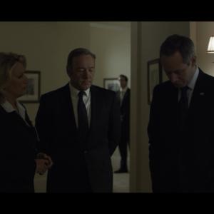 Jayne Atkinson Kevin Spacey and Michel Gill House of Cards