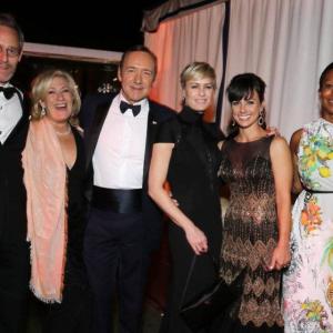 Netflix/Emmys 2013 - Cindy Holland, Michel Gill, Jayne Atkinson, Kevin Spacey, Robin Wright, Constance Zimmerman, Nicole Avant & Ted Sarandos