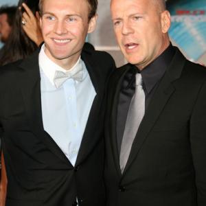 James Francis Ginty and Bruce Willis at the premiere of Surrogates