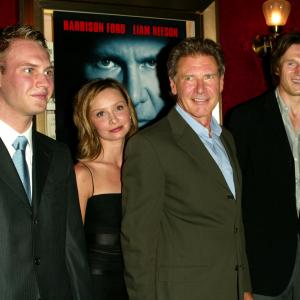 James Francis Ginty, Calista Flockhart, Harrison Ford, and Liam Neeson at event of K-19: The Widowmaker