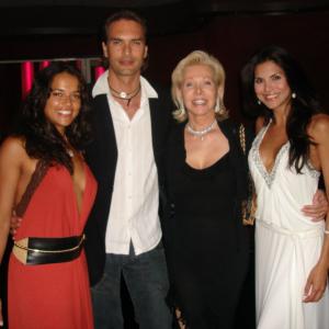 Joyce Giraud (right) with Michelle Rodriguez, Marcus Schenkenberg, Ute Henriette Ohoven