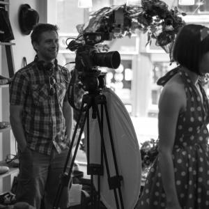 Jonathan Glendening with Kitty Rose Newbury on the set of UNDERCOVER