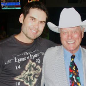 Matthew Grant Godbey and Larry Hagman at the 2007 Nip/Tuck wrap party.