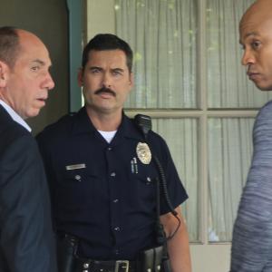 Matthew Grant Godbey as OIC Dan Evans with Miguel Ferrer and LL Cool J on NCIS Los Angeles 100th Episode