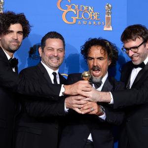 Alejandro González Iñárritu, Nicolás Giacobone, Armando Bo and Alexander Dinelaris at event of The 72nd Annual Golden Globe Awards (2015)