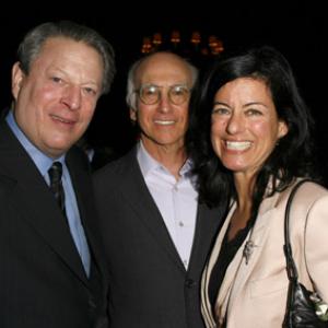 Larry David, Al Gore and Laurie Lennard