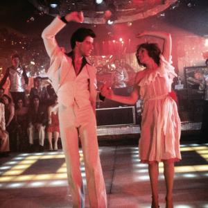 Still of John Travolta and Karen Lynn Gorney in Saturday Night Fever 1977