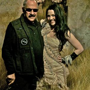 Producer Arthur Gorson with Amy Lee on set for Evanescence's 