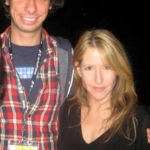 WFF Juror Amy Devra Gossels with 2011 Academy Award winning director Luke Metheny after awarding him the Best Short Film Award at the 2010 Woodstock Film Festival
