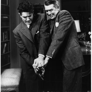Still of James Stewart and Farley Granger in Rope 1948