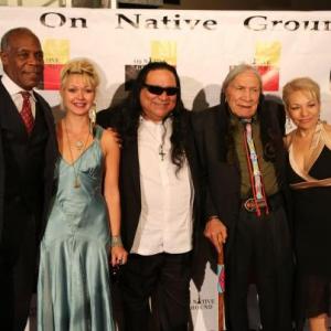 Academu Awards party with Danny Glover, recording artists Beck Black, Rocky Navajo and actor Saginaw Grant with friend (Lina Navajo)