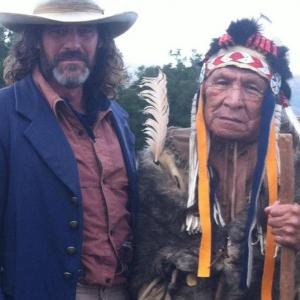 Actors Greg Jackson and Saginaw Grant behind the scenes in the short film Takers a UCLA Student Film Project