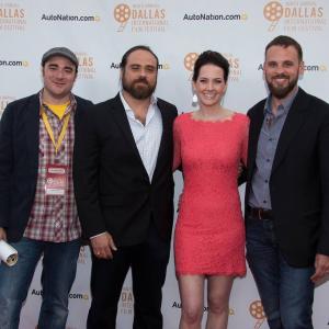LR Cowriterdirectors Duane Graves and Justin Meeks with producers Karrie and Marcus Cox Tangerine Adult Beginners at the world premiere of RED ON YELLA KILL A FELLA Dallas International Film Festival April 10 2015