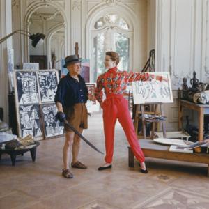 Pablo Picasso with French model Bettina Graziani in his Cannes Villa La Californie