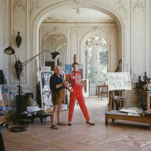 Pablo Picasso with French model Bettina Graziani in his Cannes Villa, La Californie