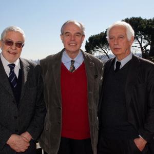 Emidio Greco, Frédéric Mitterrand and Ettore Scola