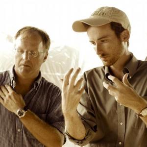 Cinematographer Rob Sweeney and WriterDirector Joseph Greco on the set of Canvas