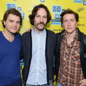 David Gordon Green Emile Hirsch and Paul Rudd at event of Prince Avalanche 2013