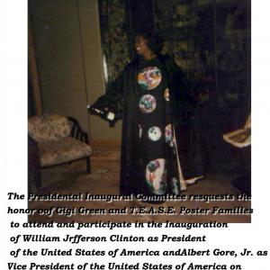 Gigi dresses to attend inaugural President Bill Clinton and Vice President Albert Gore Jr eight balls