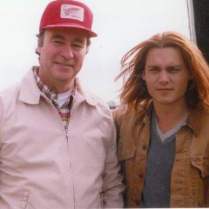 Tim Green and Johnny Depp on location of Whats Eating Gilbert Grape