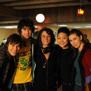 With Zosia Mamet, Jee Young Han, Nat Wolff, and Sam Underwood on the set of THE LAST KEEPERS
