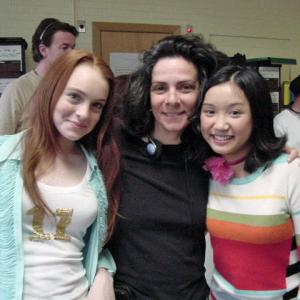 With Lindsay Lohan and Brenda Song on the set of GET A CLUE