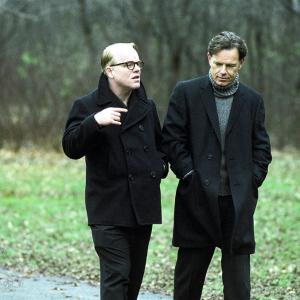 Still of Philip Seymour Hoffman and Bruce Greenwood in Capote 2005