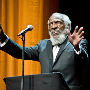 Dick Gregory attends the Roger Ebert Memorial Tribute at Chicago Theatre on April 11 2013 in Chicago Illinois