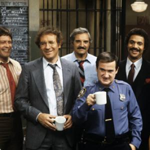 Barney Miller Max Gail Steve Landesberg Hal Linden Ron Carey Ron Glass James Gregory circa 1976