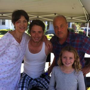 With my family from the set of THE SQUEEZE