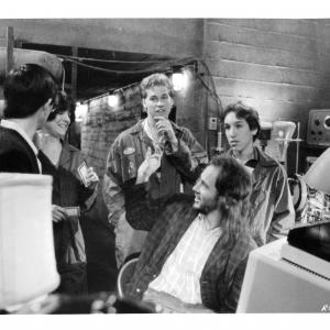 Still of Val Kilmer, Michelle Meyrink, Jon Gries, Gabriel Jarret and Mark Kamiyama in Real Genius (1985)