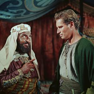 Still of Charlton Heston and Hugh Griffith in BenHur 1959