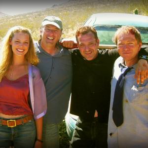 Katherine Heigl, John Penney (writer/director), Tom Sizemore, Leo Grillo in Zyzzyx Road.