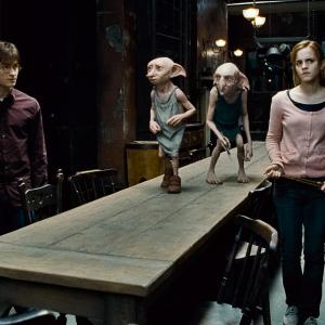 Still of Rupert Grint, Andy Linden, Daniel Radcliffe and Emma Watson in Haris Poteris ir mirties relikvijos. 1 dalis (2010)