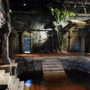 Temple interior with healing pool built on stage for LOST