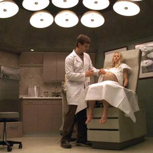 Emilie de Ravin and William Mapother in the Staff medical station built on stage for LOST