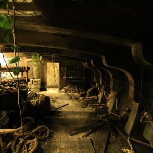 Below deck on the shipwrecked Black Rock built on stage for LOST