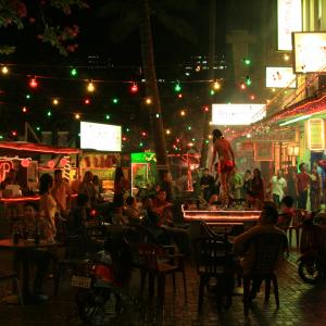 Phuket nightlife. Modified and embelished location in downtown Honolulu for 