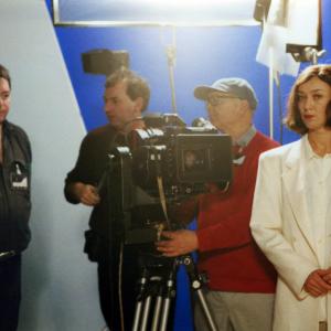 Jim filming pick ups with Portia Booroff and crew in a London studio.